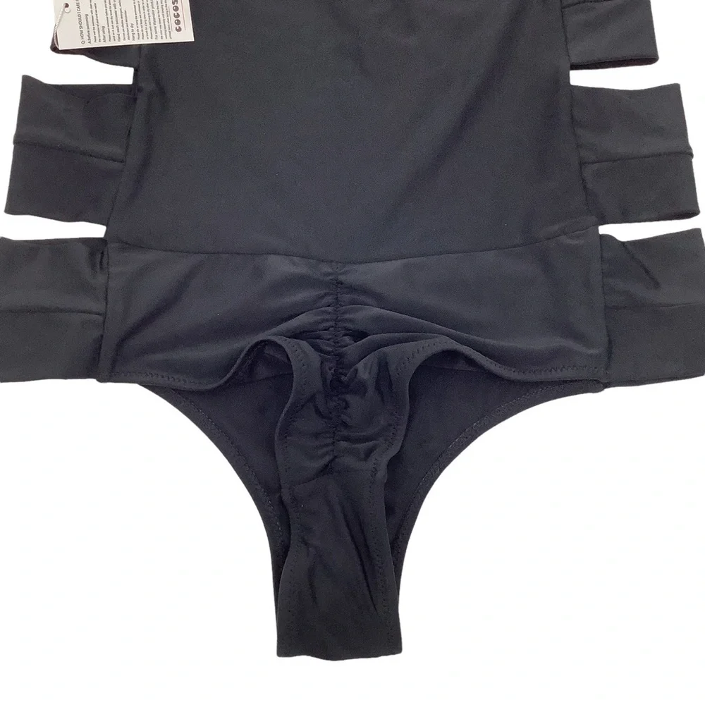 COCOSHIP Black Cutout One-Piece Brief